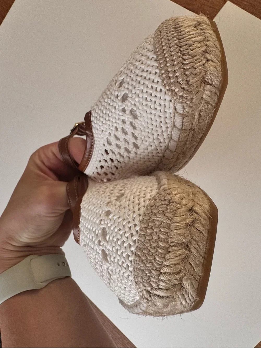 J. Crew Made-in-Spain Sophie Mary Jane espadrilles with crochet